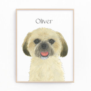 Foto Blonde Tan Golden Shih Tzu Art personalizado