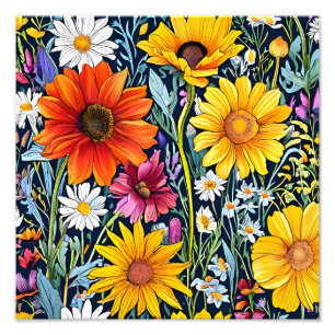 Foto Bloom Medianoche - Patrón floral sin foco