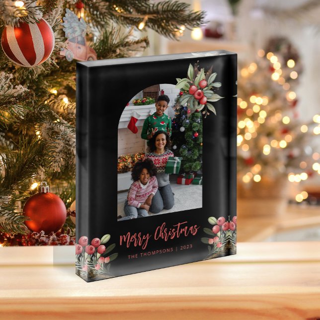 Foto Bloque Arco Arándano Feliz Navidad Negro  (Subido por el creador)