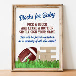 Foto Bloque de Baby Shower de fútbol para el Rótulo inf<br><div class="desc">¡Haz que tus invitados bloqueen las señales para mantenerte! Coloque este signo cerca de la estación de bloqueo para un elemento fiesta impresionante. ¡Esta es la manera perfecta de celebrar la llegada de tu futuro jugador estrella! El cartel presenta un diseño lúdico con gráficos de fútbol y tu mensaje personal....</div>