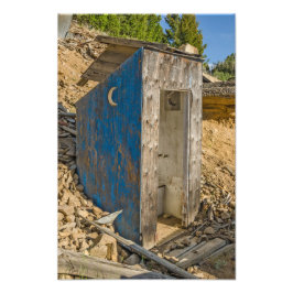 Foto Blue Crescent Moon Outhouse - Privado