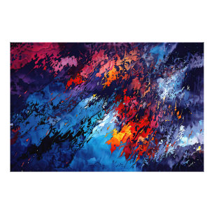 Foto Blue Ember Blue Red Contemporary Resumen Arte
