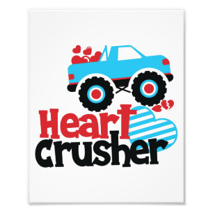 Foto Blue Monster Truck Heart Crusher Valentine