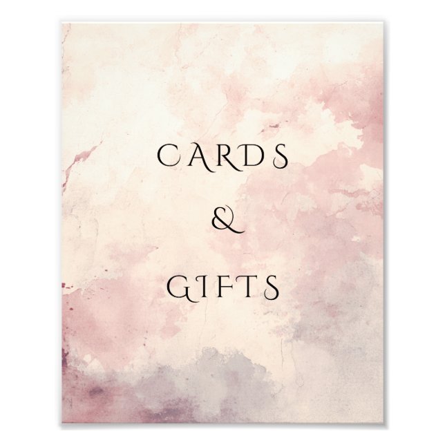 Foto Blush Pink Watercolor Wash Cards & Gifts Sign (Frente)