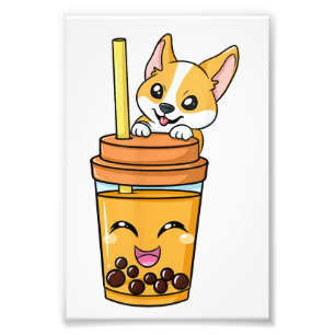 Foto Boba Tapioca Perlas Leche Leche Té Beber Corgi Do