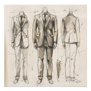 Foto Boceto de diseño vintage de traje