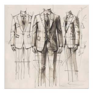 Foto Boceto de moda de traje al estilo antiguo