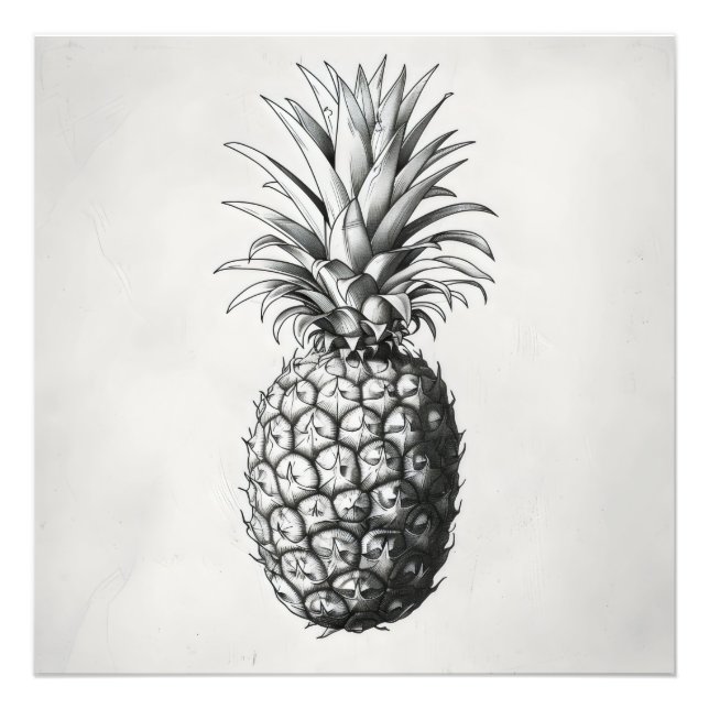 Foto Boceto monocromático de piña (Frente)
