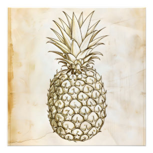Foto Boceto Vintage de Piña