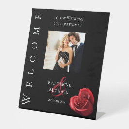 Foto boda Bienvenida Señal de bienvenida Rojo con 