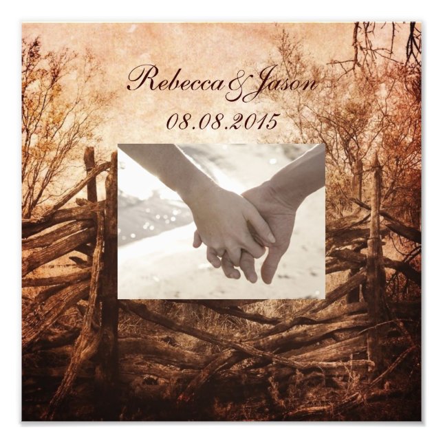 Foto boda campesino rústico occidental (Frente)