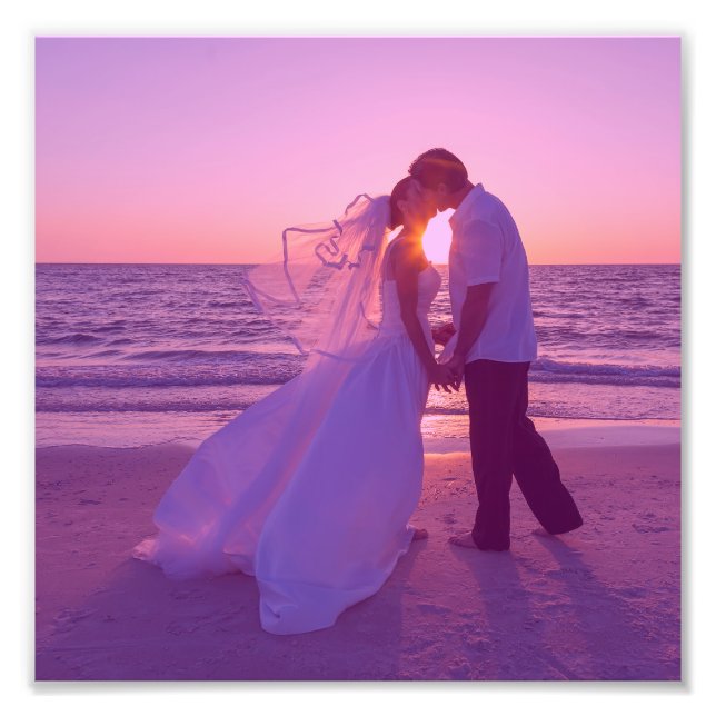 Foto Boda con Tinte Rosa 8"x8" (Frente)