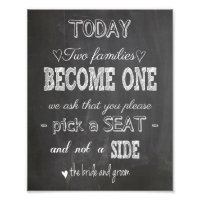 Boda de Chalkboard firma que dos familias se convi
