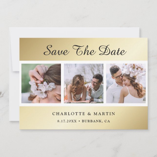 Foto Boda de oro Guardar las tarjetas de fecha (Anverso)