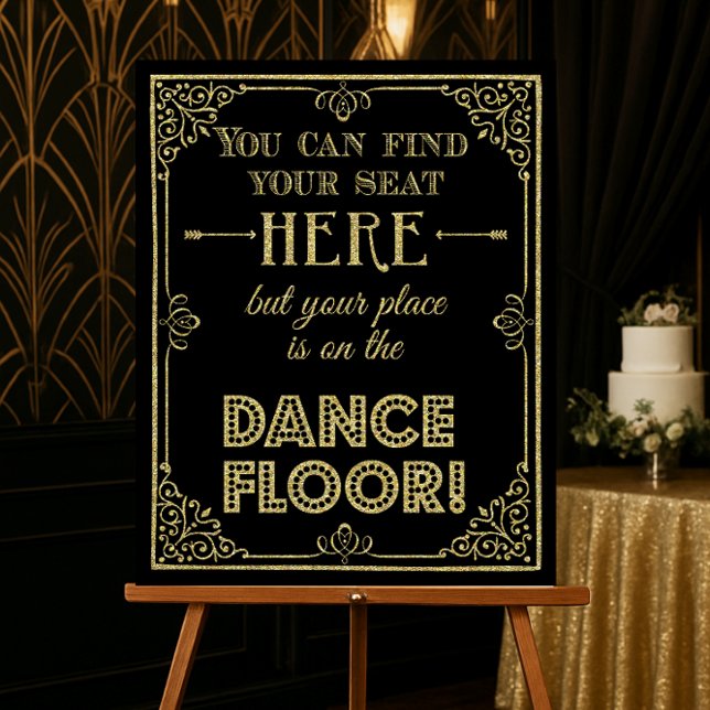 Foto boda de oro purpurinoso y pista de baile negro (Subido por el creador)