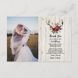 Foto: Boda de tarjetas Antler Floral Wood
