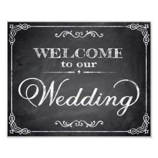 Foto Boda firma la bienvenida en el pizarrón