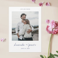 Foto boda Gracias Magnet Blue Typography