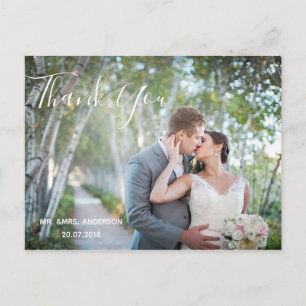 Foto boda Gracias   Tarjeta postal elegante