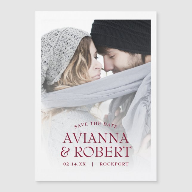 Foto boda Guardar la invitación magnética de fecha (Anverso)