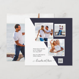 FOTO Boda Invitar código QR Guardar fecha AZUL