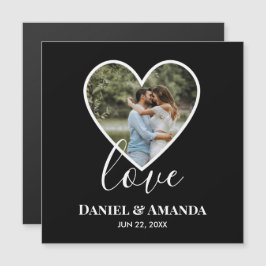 Foto boda: marco de corazón negro caligrafía moder