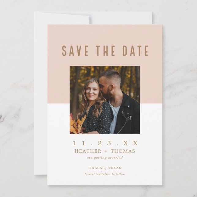 Foto Boda moderna Salven la invitación de las fech (Anverso)