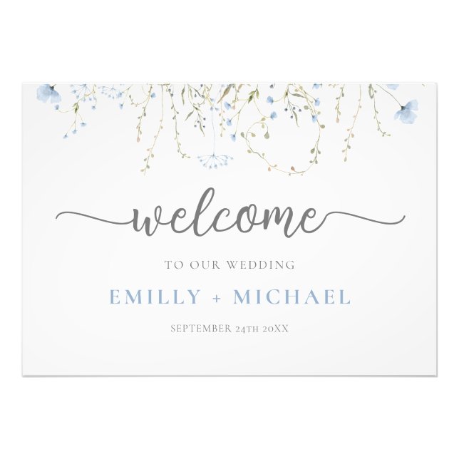 Foto Boda Periwinkle Blue Wildflower (Frente)