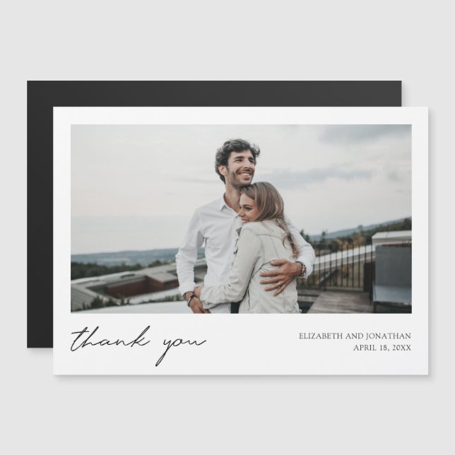 Foto Boda personalizada Gracias Magnet (Anverso/Reverso)