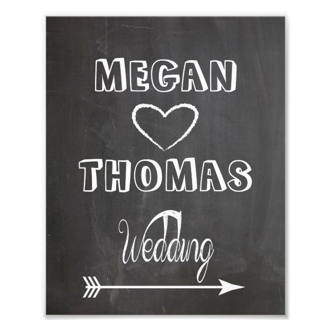 Foto Boda signo estilo Chalkboard camino a la derecha (Frente)