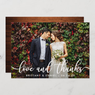 Foto boda Tarjeta de amor y agradecimiento de Wood