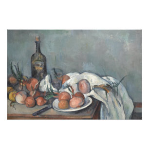 Foto Bodegón con cebolla, pintura al óleo, Paul Cezanne