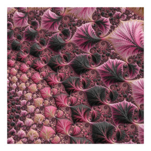 Foto Boho Funky Ecléctico Rosa Negro Abstracto Fractal