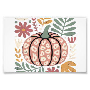 Foto Boho Leopardo Calabaza Otoño � Floral Retro Otoño