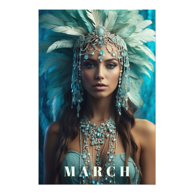 Foto *~* Boho MARCH AP53 AQUAMARINE Headdress (Frente)