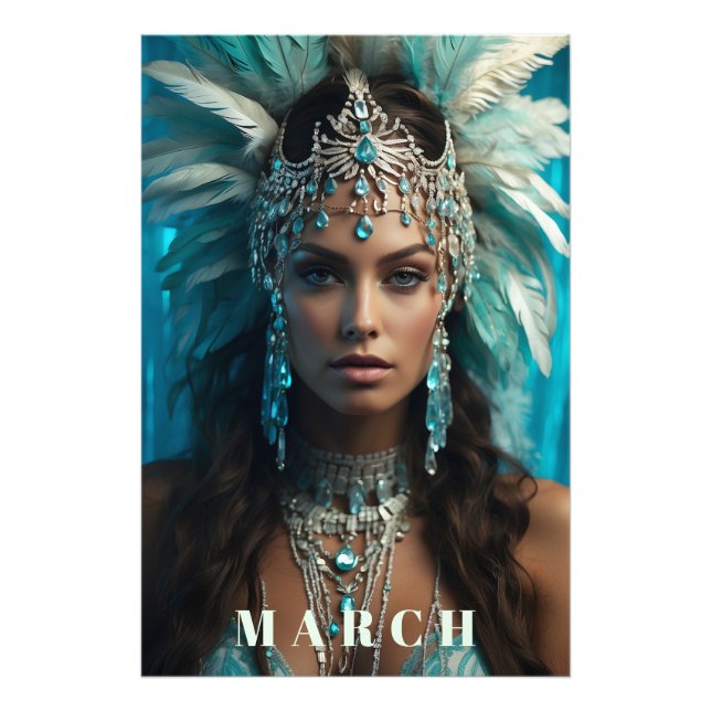 Foto *~* Boho MARCH AQUAMARINE Headdress AP53 (Frente)