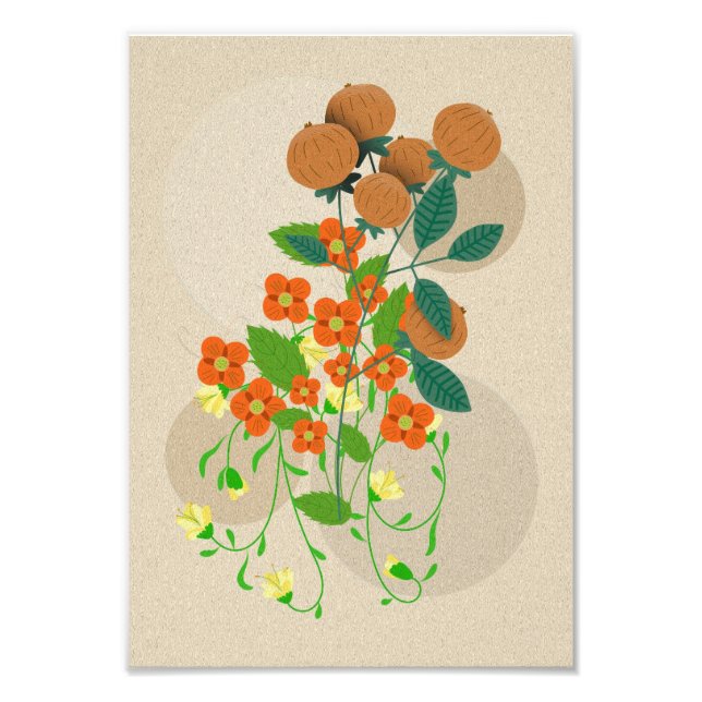 Foto Boho Sunshine Minimalista Daisy Wall Art (Frente)