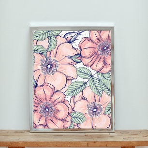 Foto Bonito en rosa: Patrón floral sin foco