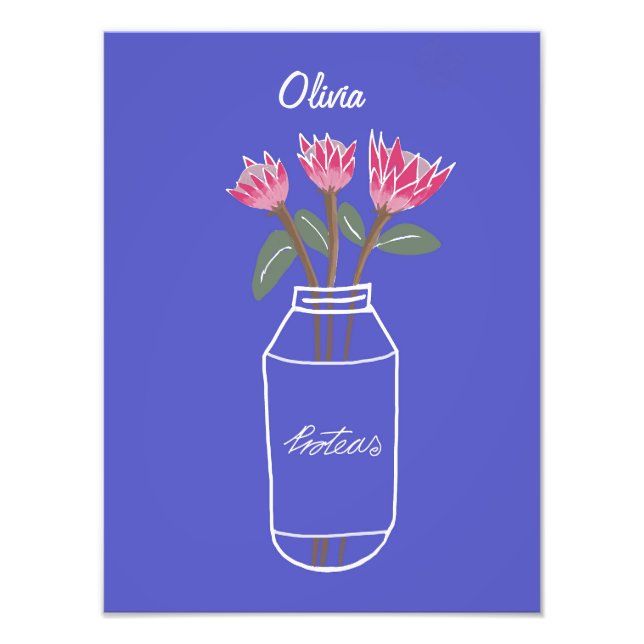 Foto Bonito Proteínas Ilustracion de flores sudafricano (Frente)