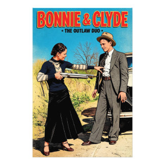 Foto Bonnie y Clyde El Dúo de Forajidos Arte Retro
