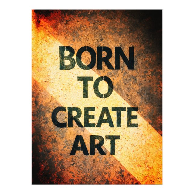 Foto Born to Create Art Motivational Quote Textured Wal (Frente)