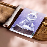 Bosque invernal: lindo zorro nevado vida silvestre