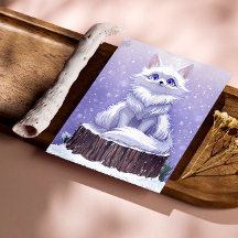 Bosque invernal: lindo zorro nevado vida silvestre