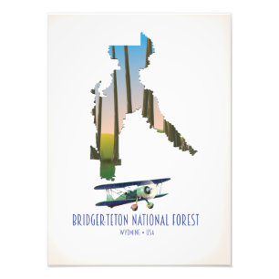 Foto Bosque nacional Bridger-Teton, mapa de Wyoming