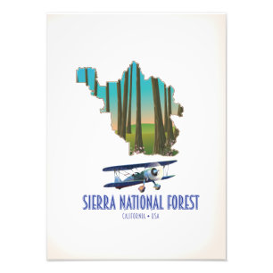Foto Bosque nacional de Sierra California EE. UU. mapa