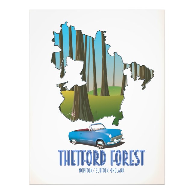Foto bosque Thetford norfolk suffolk inglaterra mapa (Frente)
