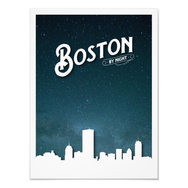 Foto Boston por Night Skyline - Boston, Massachusetts,  (Frente)