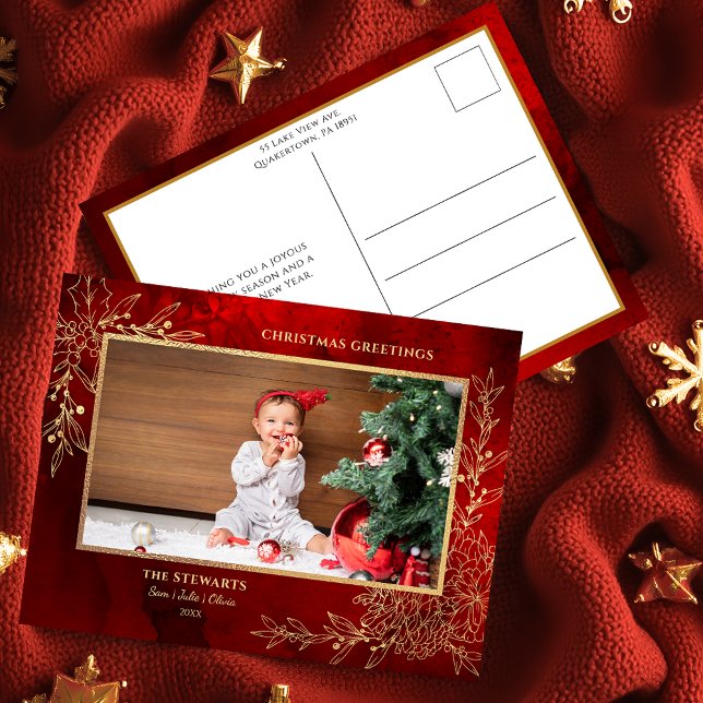 Foto Botánica de Navidad con Línea Dorada Elegante (Subido por el creador)