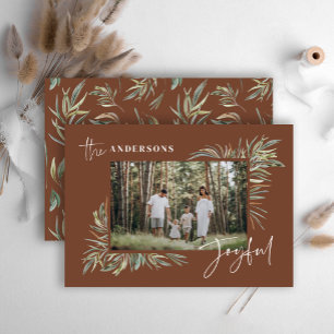 Foto botánica elegante marrón simple de Navidad