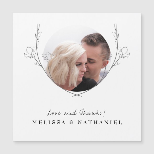 Foto Botánica Floral De Wreath Gracias Boda (Anverso)